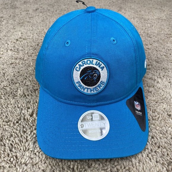 Carolina Panthers New Era 9TWENTY Hat Blue Shiny Patch Womens Adjustable NFL Cap - Picture 2 of 9